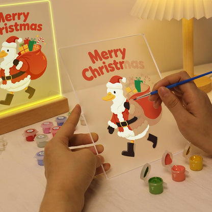 Santa Duck with a Gift Sack paint by numbers light-up sign – image 9