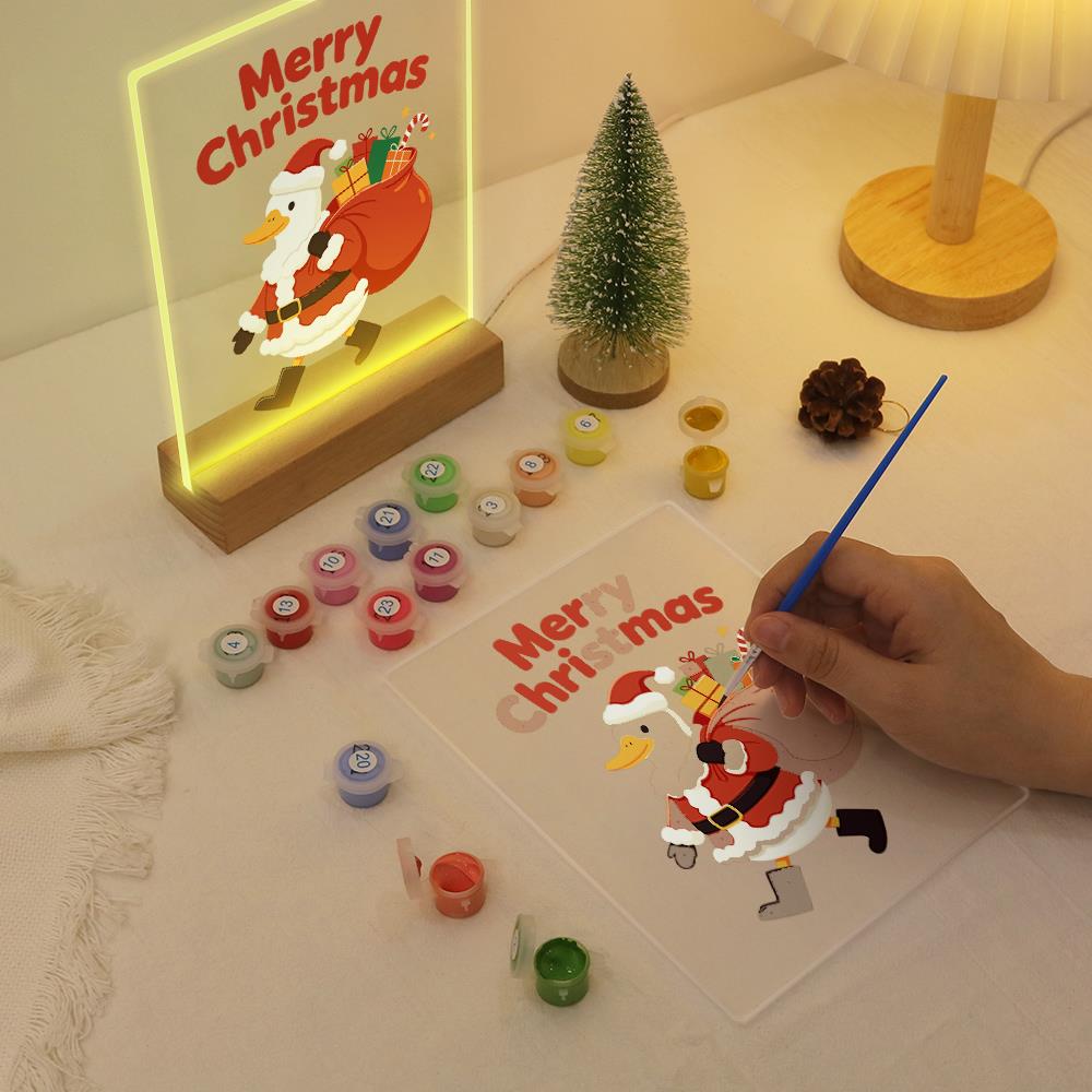 Santa Duck with a Gift Sack paint by numbers light-up sign – image 10