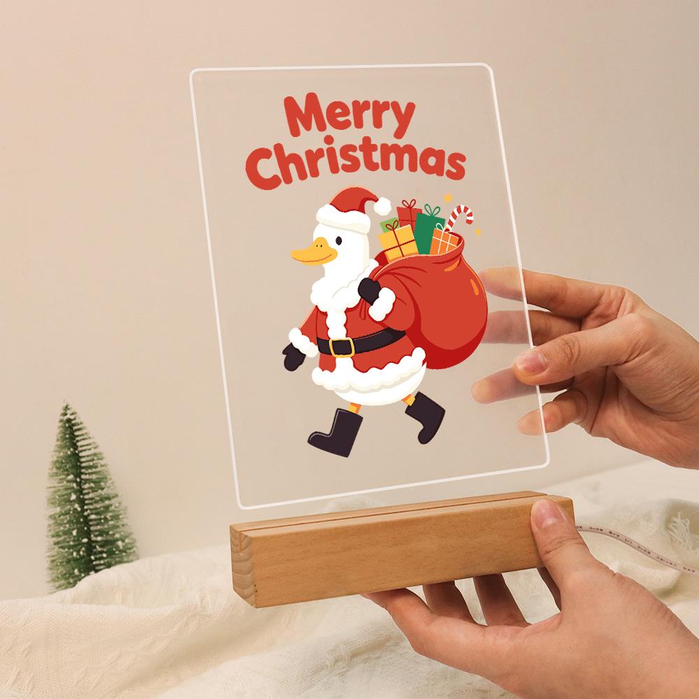 Santa Duck with a Gift Sack paint by numbers light-up sign – image 13