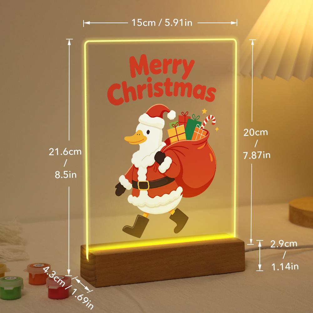 Santa Duck with a Gift Sack paint by numbers light-up sign – image 21