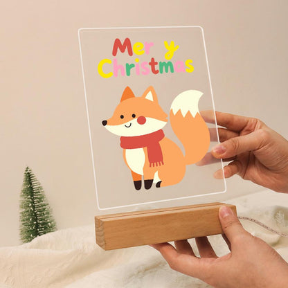 Cozy Fox in a Red Scarf paint by numbers light-up sign – image 13