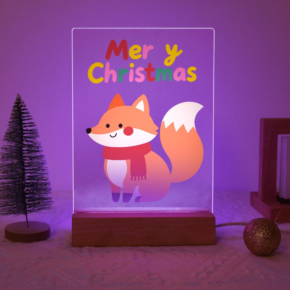 Cozy Fox in a Red Scarf paint by numbers light-up sign – image 15