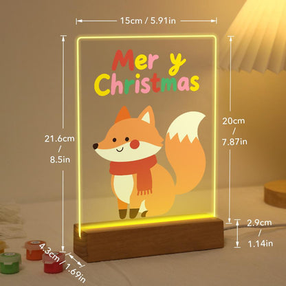Cozy Fox in a Red Scarf paint by numbers light-up sign – image 21