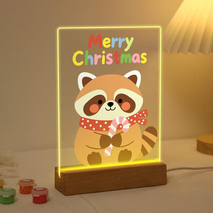 Candy Cane Raccoon paint by numbers light-up sign – image 3