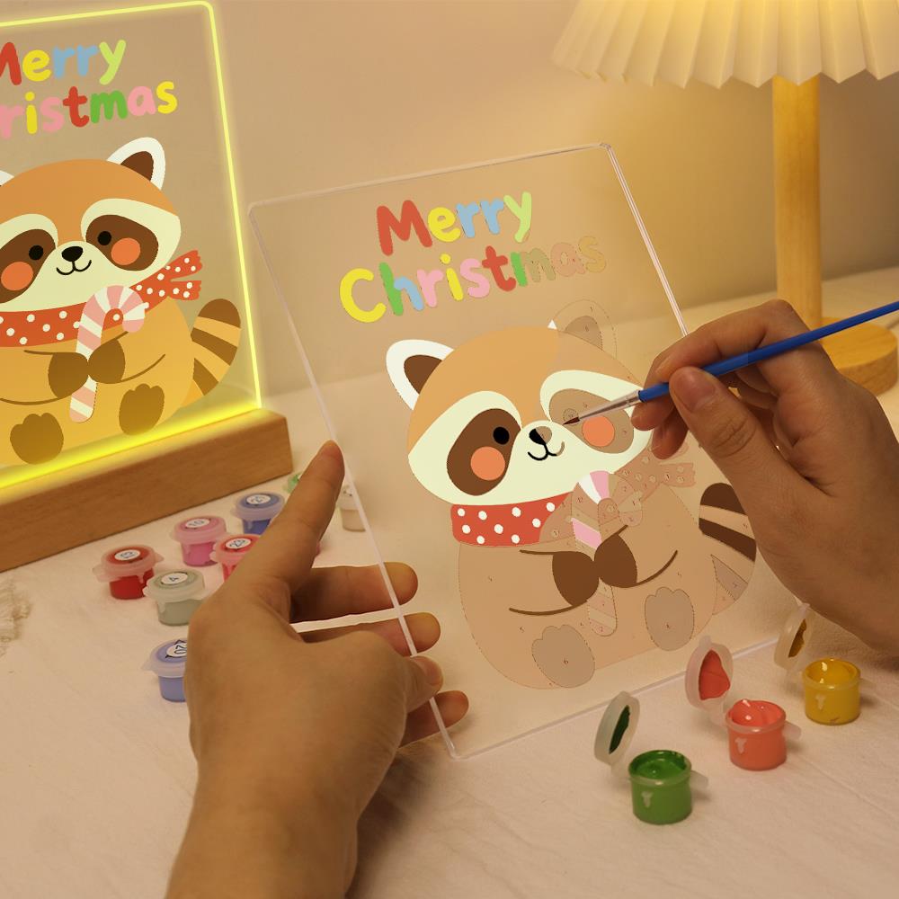 Candy Cane Raccoon paint by numbers light-up sign – image 9