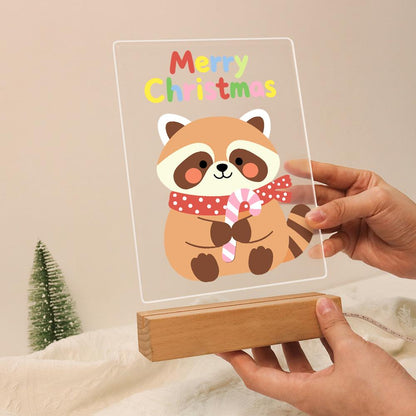 Candy Cane Raccoon paint by numbers light-up sign – image 13