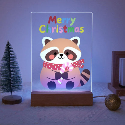 Candy Cane Raccoon paint by numbers light-up sign – image 14