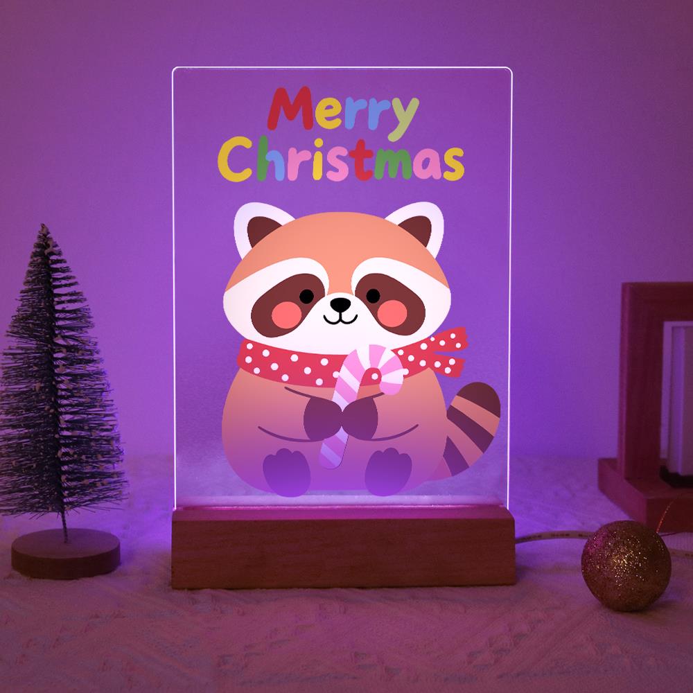 Candy Cane Raccoon paint by numbers light-up sign – image 15