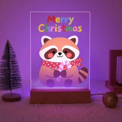 Candy Cane Raccoon paint by numbers light-up sign – image 15