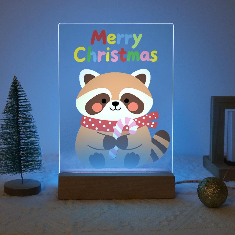 Candy Cane Raccoon paint by numbers light-up sign – image 16