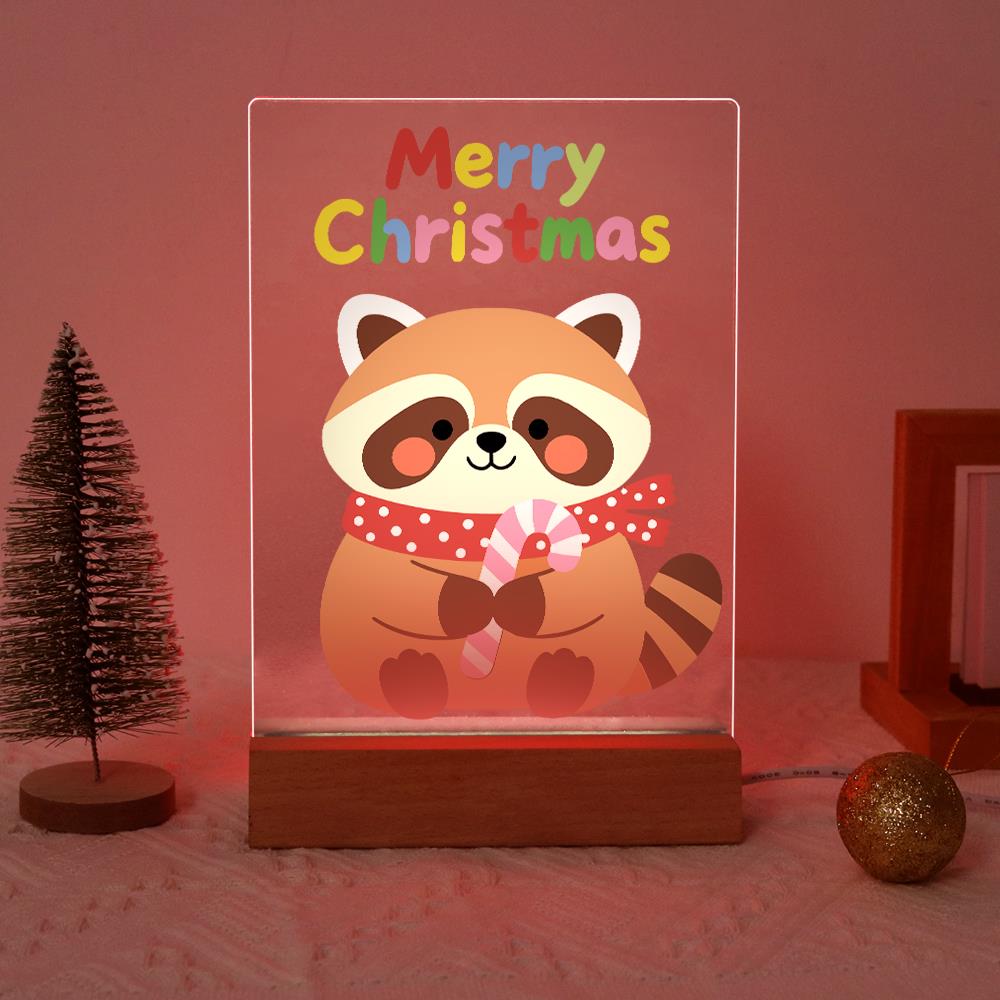 Candy Cane Raccoon paint by numbers light-up sign – image 17