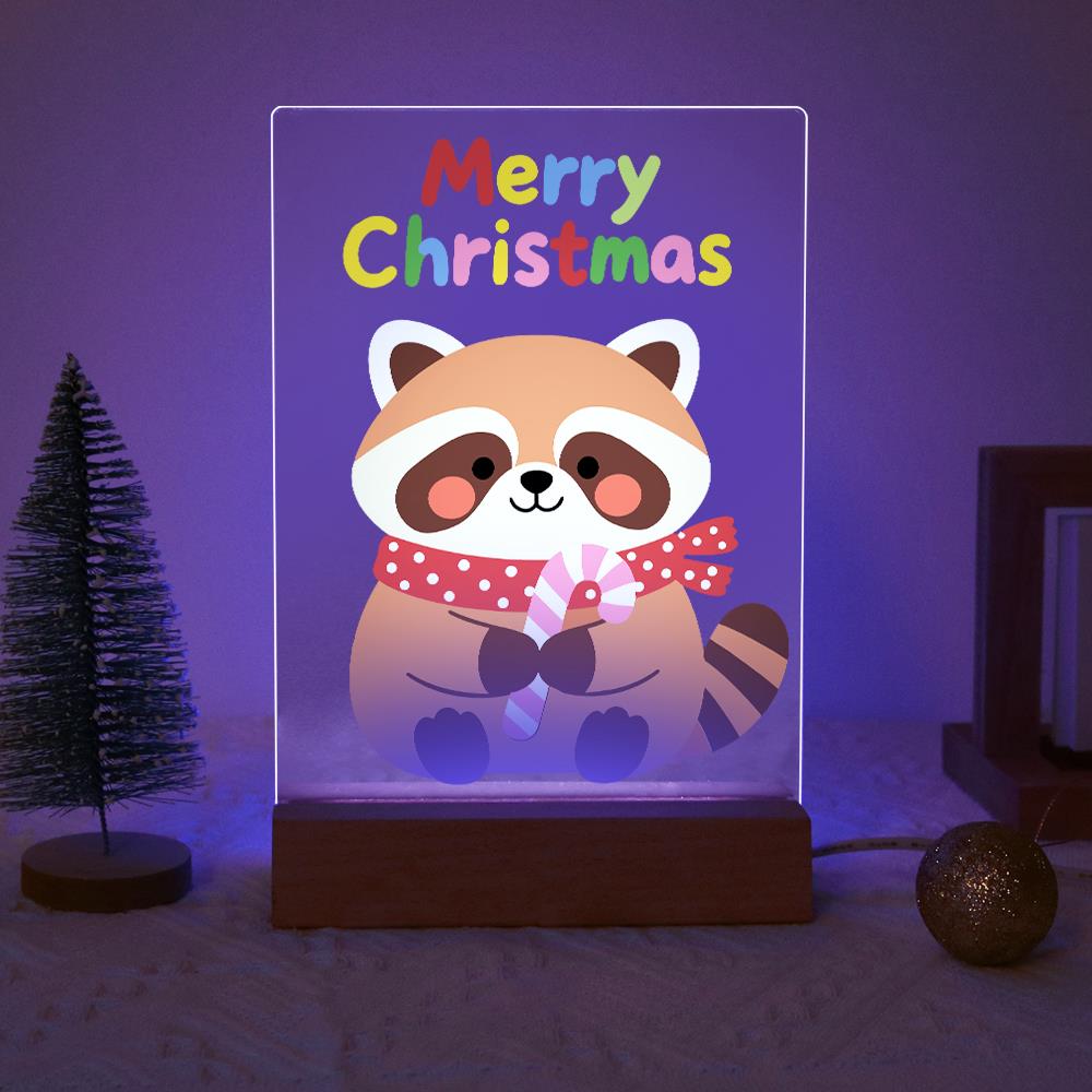 Candy Cane Raccoon paint by numbers light-up sign – image 18