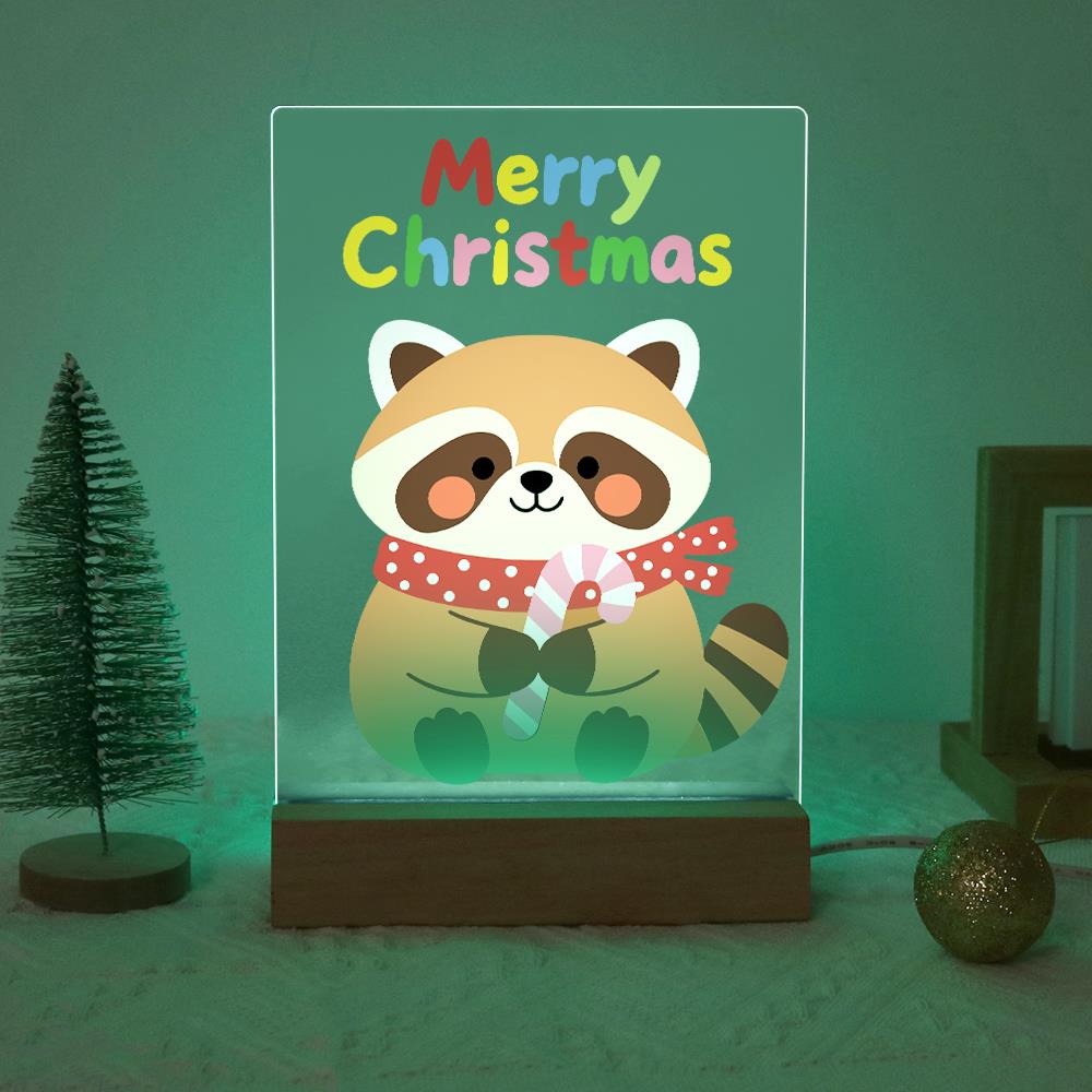 Candy Cane Raccoon paint by numbers light-up sign – image 19
