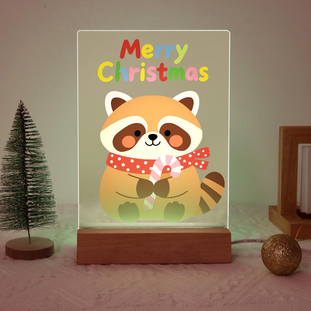 Candy Cane Raccoon paint by numbers light-up sign – image 20