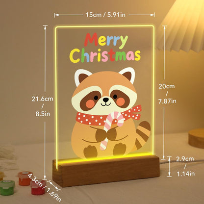 Candy Cane Raccoon paint by numbers light-up sign – image 21