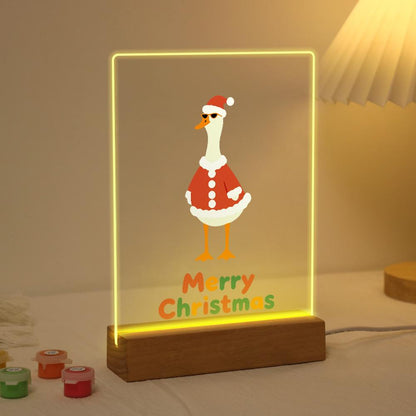 Tall Goose in a Santa Suit paint by numbers light-up sign – image 3