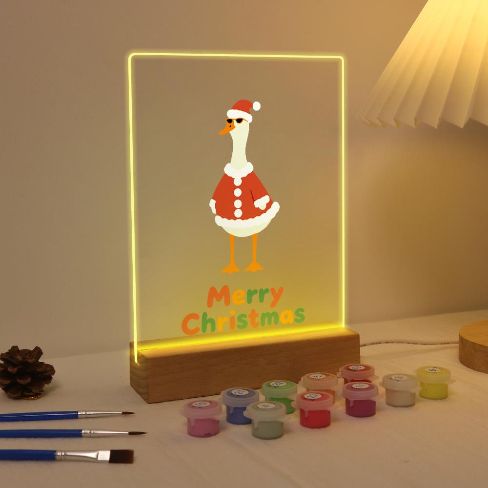 Tall Goose in a Santa Suit paint by numbers light-up sign – image 4