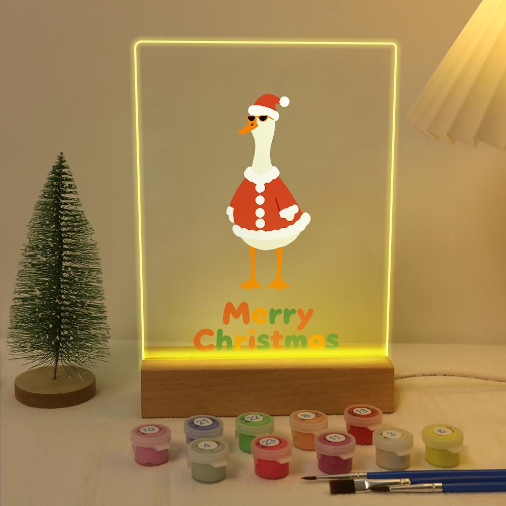 Tall Goose in a Santa Suit paint by numbers light-up sign – image 5
