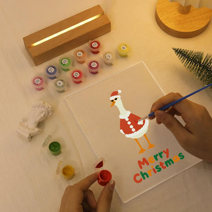 Tall Goose in a Santa Suit paint by numbers light-up sign – image 7