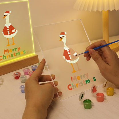 Tall Goose in a Santa Suit paint by numbers light-up sign – image 9