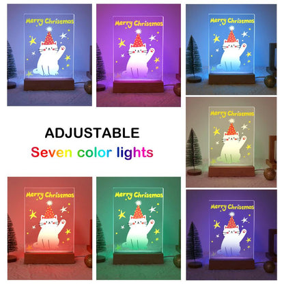 Waving Cat in a Party Hat paint by numbers light-up sign – image 8