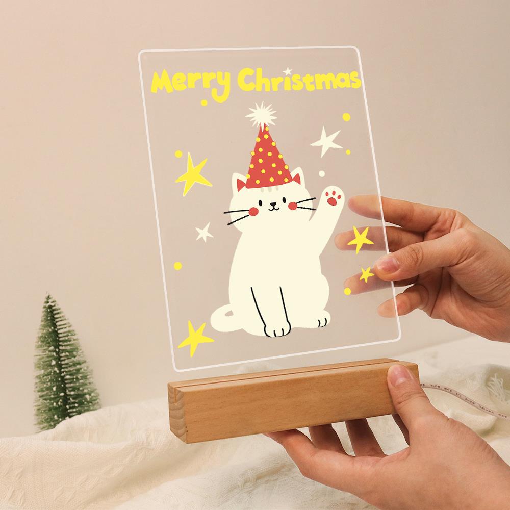 Waving Cat in a Party Hat paint by numbers light-up sign – image 13