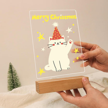 Waving Cat in a Party Hat paint by numbers light-up sign – image 13