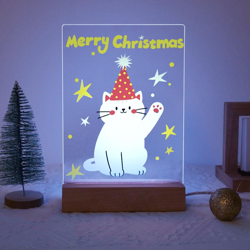 Waving Cat in a Party Hat paint by numbers light-up sign – image 14