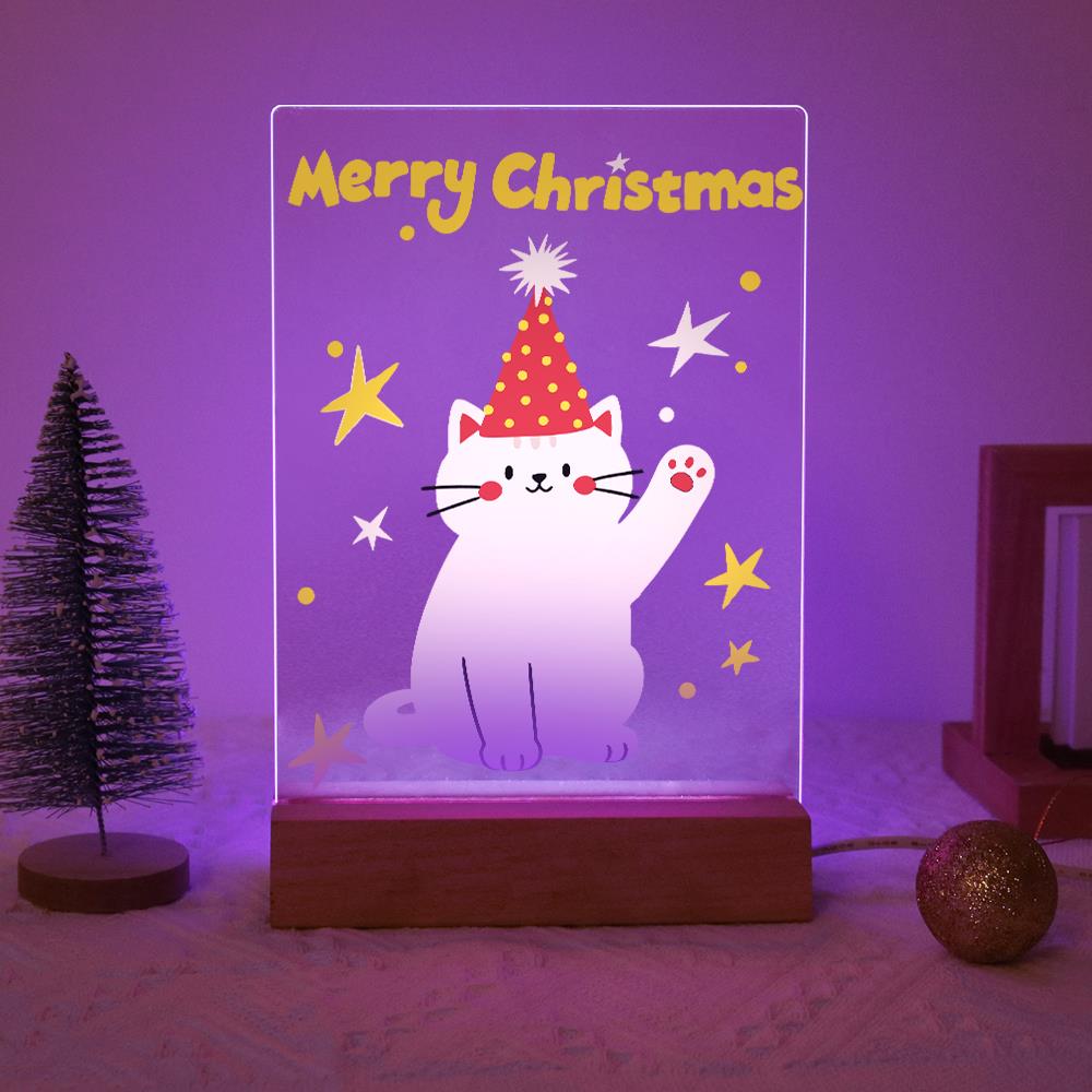 Waving Cat in a Party Hat paint by numbers light-up sign – image 15