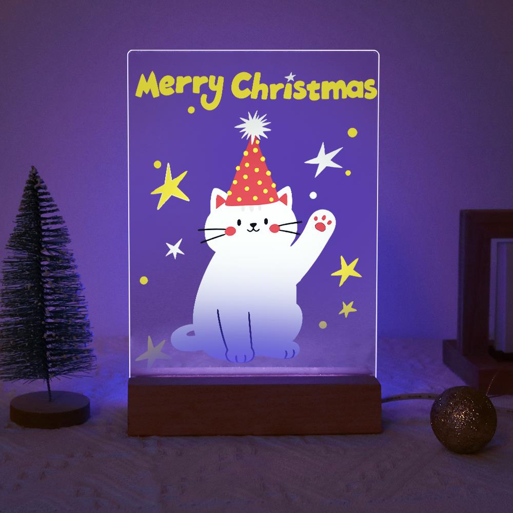 Waving Cat in a Party Hat paint by numbers light-up sign – image 18