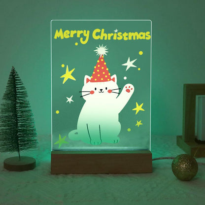 Waving Cat in a Party Hat paint by numbers light-up sign – image 19