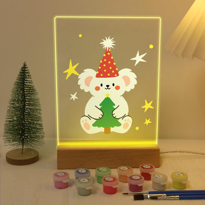 Teddy Bear Hugging a Little Tree paint by numbers light-up sign – image 5