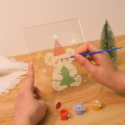 Teddy Bear Hugging a Little Tree paint by numbers light-up sign – image 11