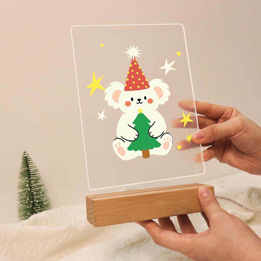 Teddy Bear Hugging a Little Tree paint by numbers light-up sign – image 13