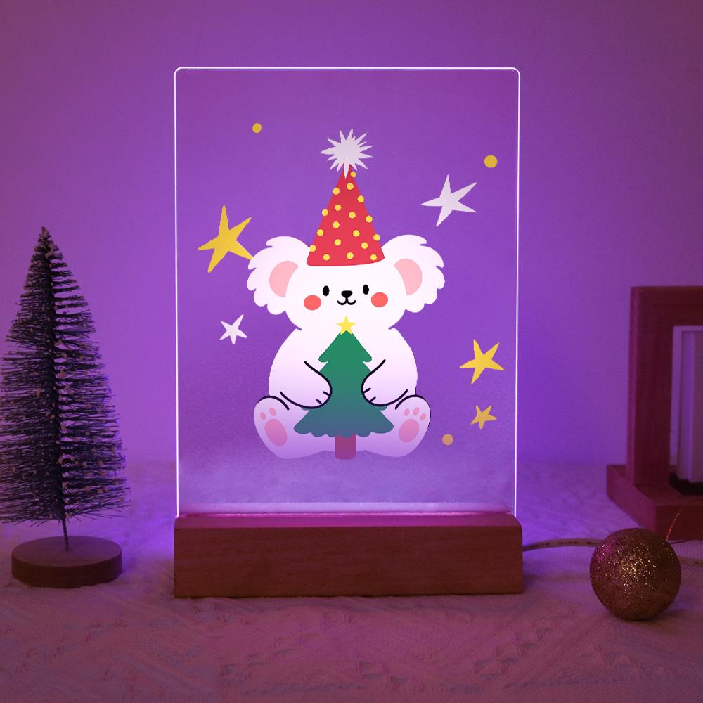 Teddy Bear Hugging a Little Tree paint by numbers light-up sign – image 15