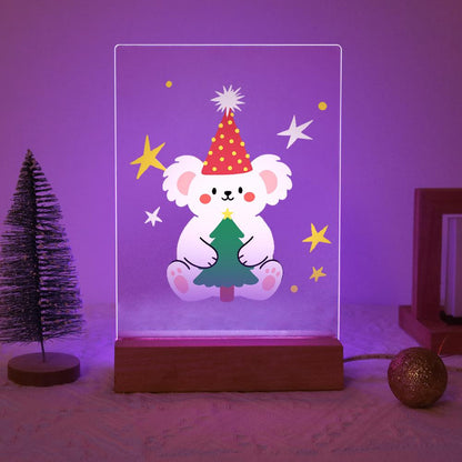 Teddy Bear Hugging a Little Tree paint by numbers light-up sign – image 15