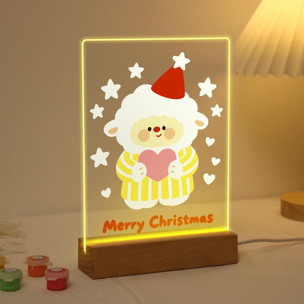 Sweater Sheep Holding a Heart paint by numbers light-up sign – image 3