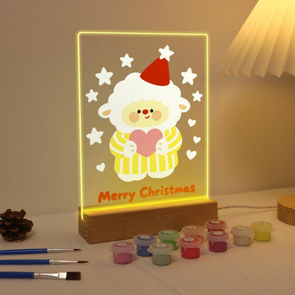 Sweater Sheep Holding a Heart paint by numbers light-up sign – image 4