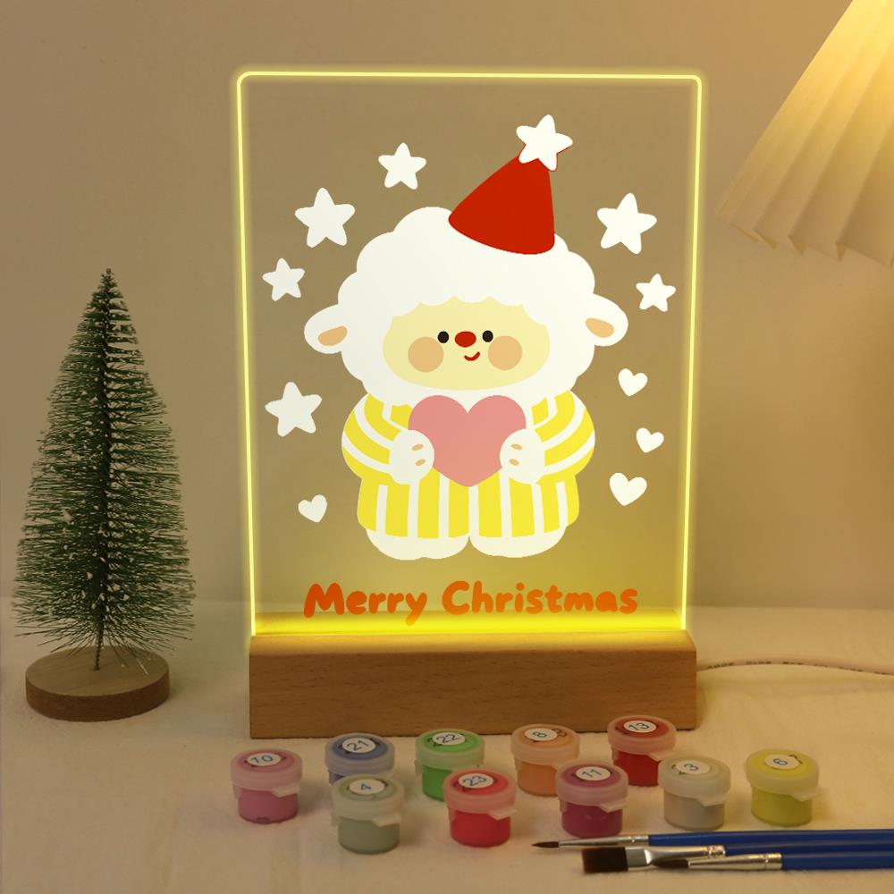 Sweater Sheep Holding a Heart paint by numbers light-up sign – image 5