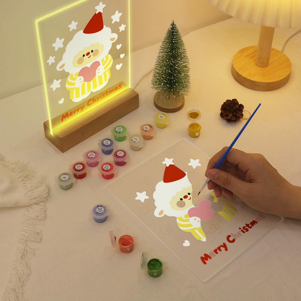 Sweater Sheep Holding a Heart paint by numbers light-up sign – image 10