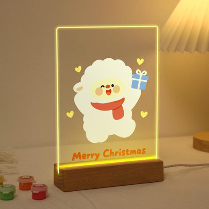 Fluffy Sheep with a Blue Gift paint by numbers light-up sign – image 3