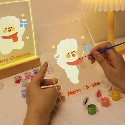 Fluffy Sheep with a Blue Gift paint by numbers light-up sign – image 9