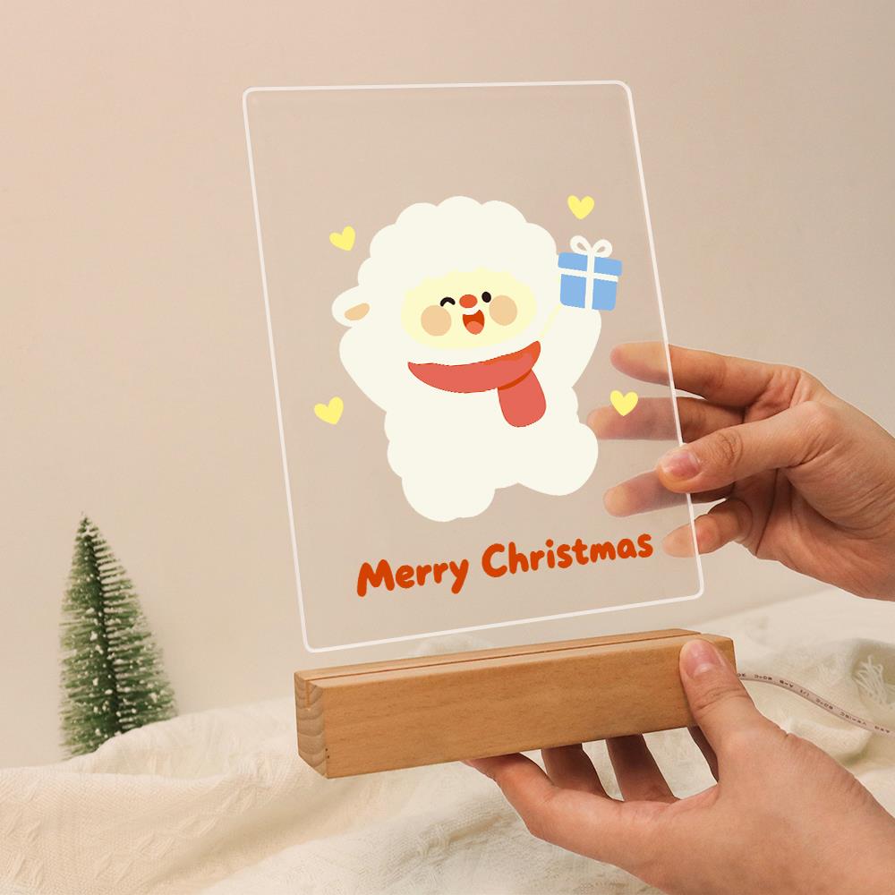 Fluffy Sheep with a Blue Gift paint by numbers light-up sign – image 13