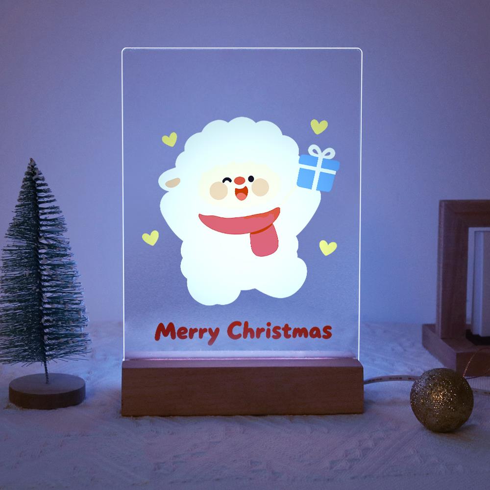 Fluffy Sheep with a Blue Gift paint by numbers light-up sign – image 14