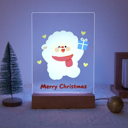 Fluffy Sheep with a Blue Gift paint by numbers light-up sign – image 14