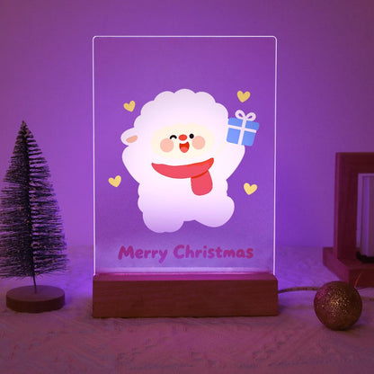 Fluffy Sheep with a Blue Gift paint by numbers light-up sign – image 15