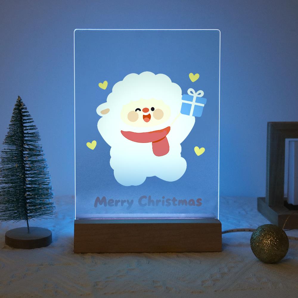 Fluffy Sheep with a Blue Gift paint by numbers light-up sign – image 16