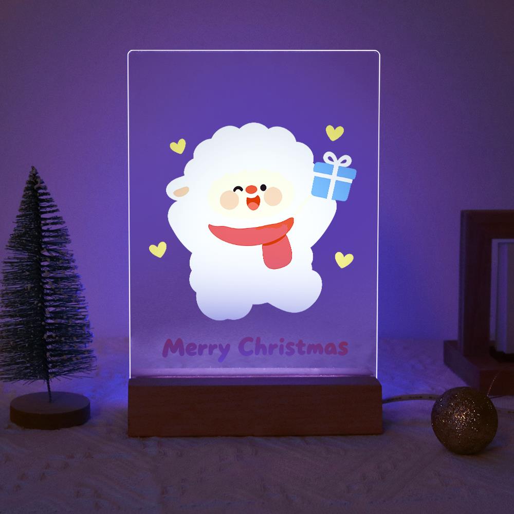 Fluffy Sheep with a Blue Gift paint by numbers light-up sign – image 18
