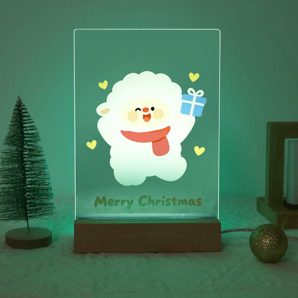 Fluffy Sheep with a Blue Gift paint by numbers light-up sign – image 19