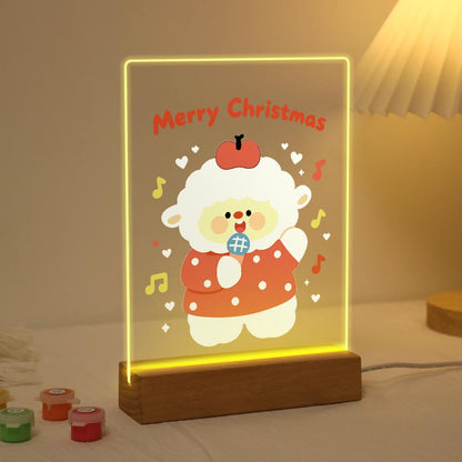Caroling Sheep with a Microphone paint by numbers light-up sign – image 3